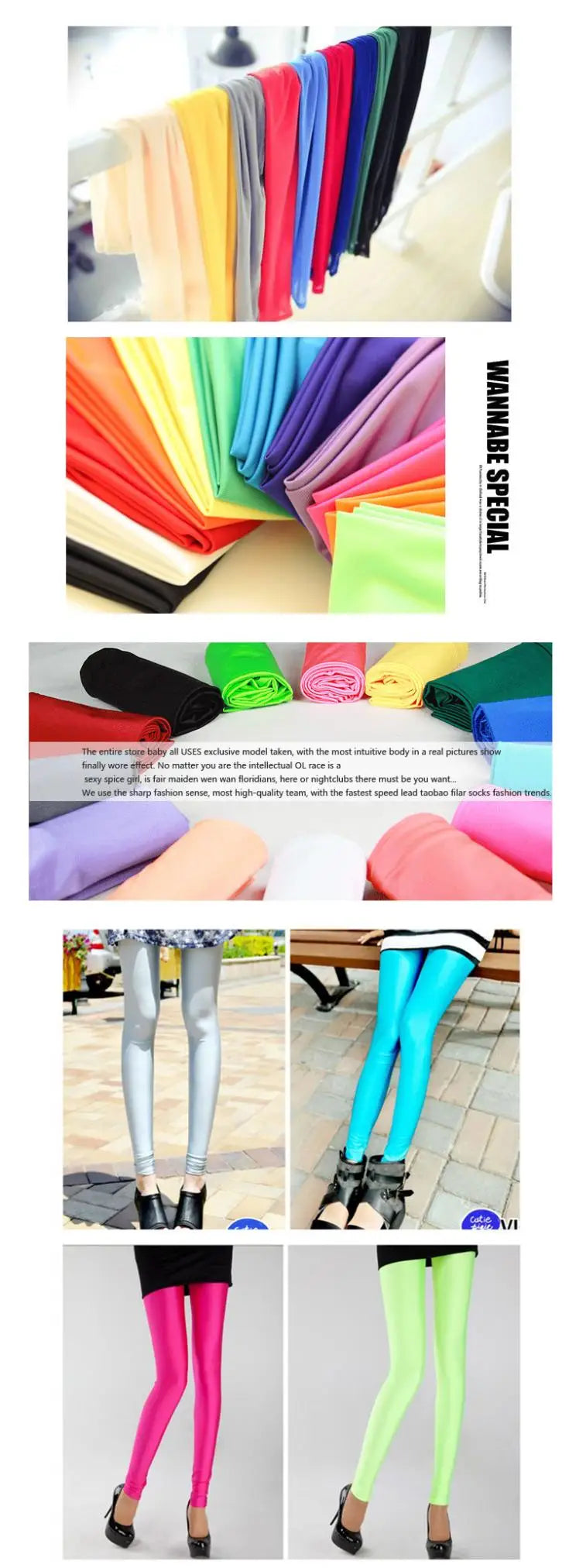 New Spring Solid Candy Neon Leggings for Women