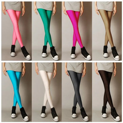 New Spring Solid Candy Neon Leggings for Women