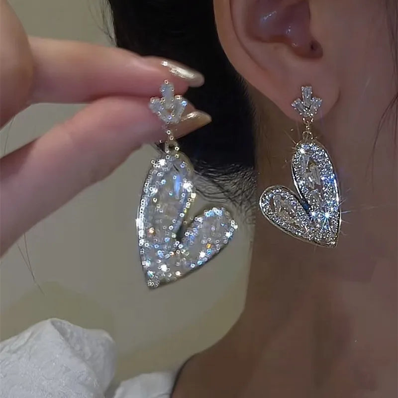 Luxury Rhombus Zircon Earrings