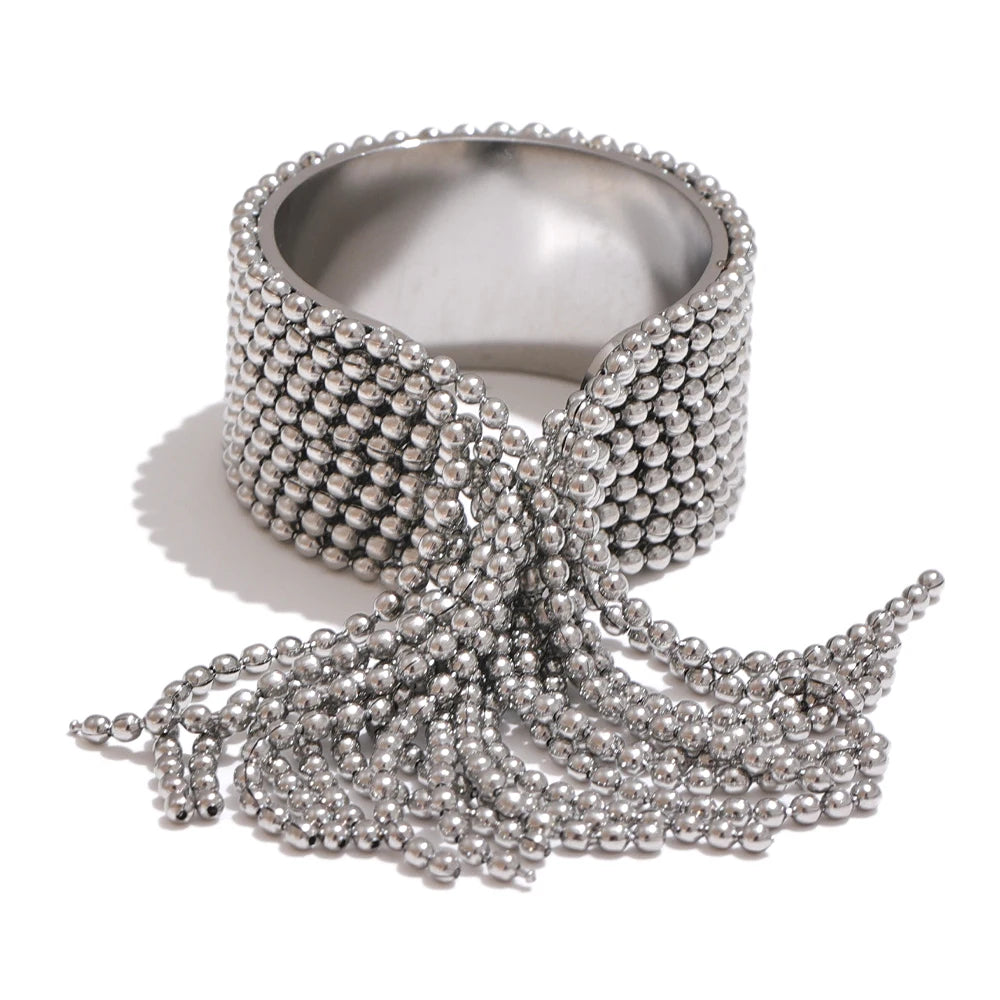 Stainless Steel Chain Tassel Finger Ring