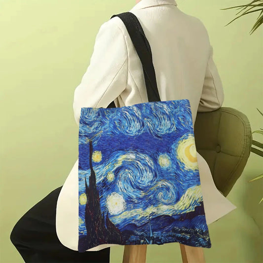 Canvas Bag Oil Painting Starry Night