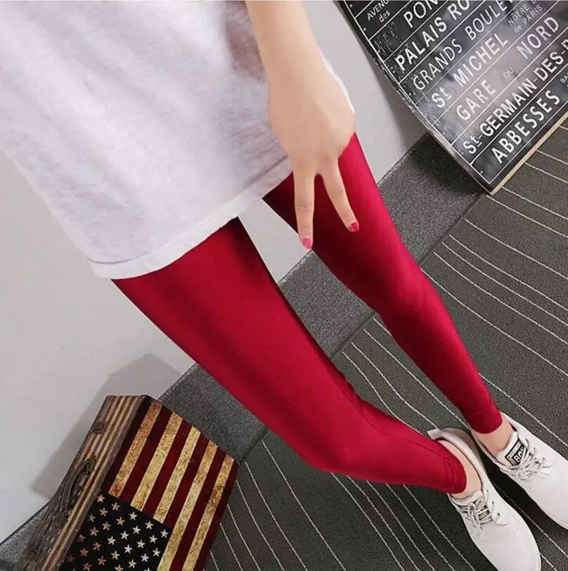 New Spring Solid Candy Neon Leggings for Women