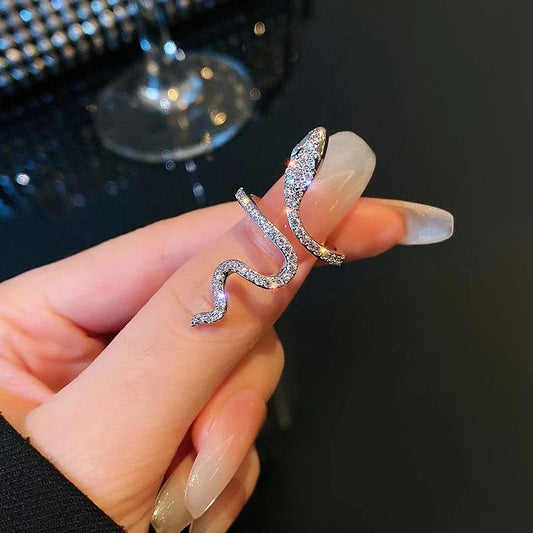 New Sliver Color Cubic Zirconia Snake Ring