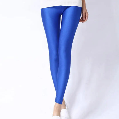 New Spring Solid Candy Neon Leggings for Women