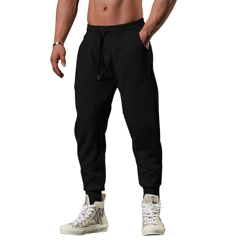 Men Spring Solid Sports Pants