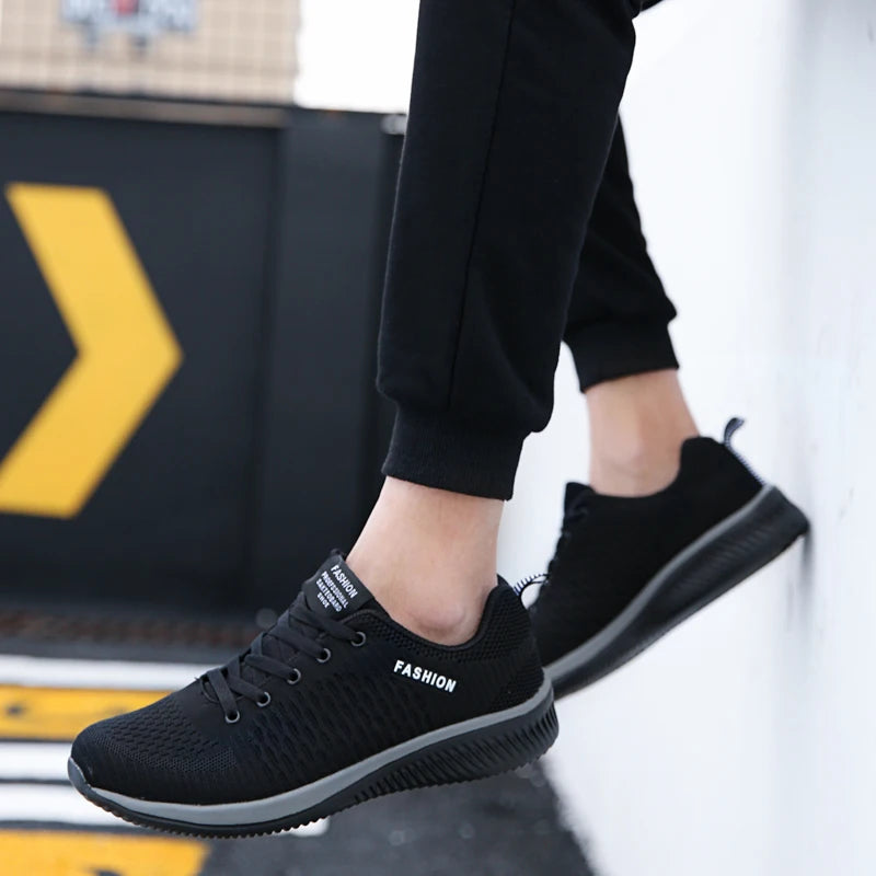 Men Running Walking Knit Shoes Fashion Casual Sneakers