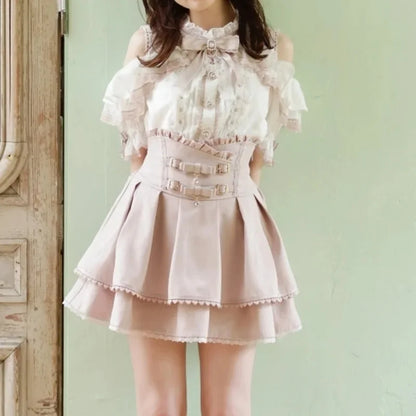 High Waist Pleated Mini Skirts