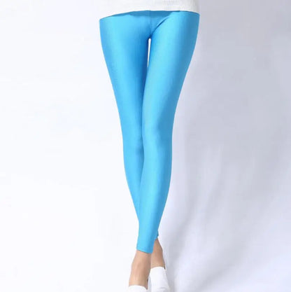 New Spring Solid Candy Neon Leggings for Women