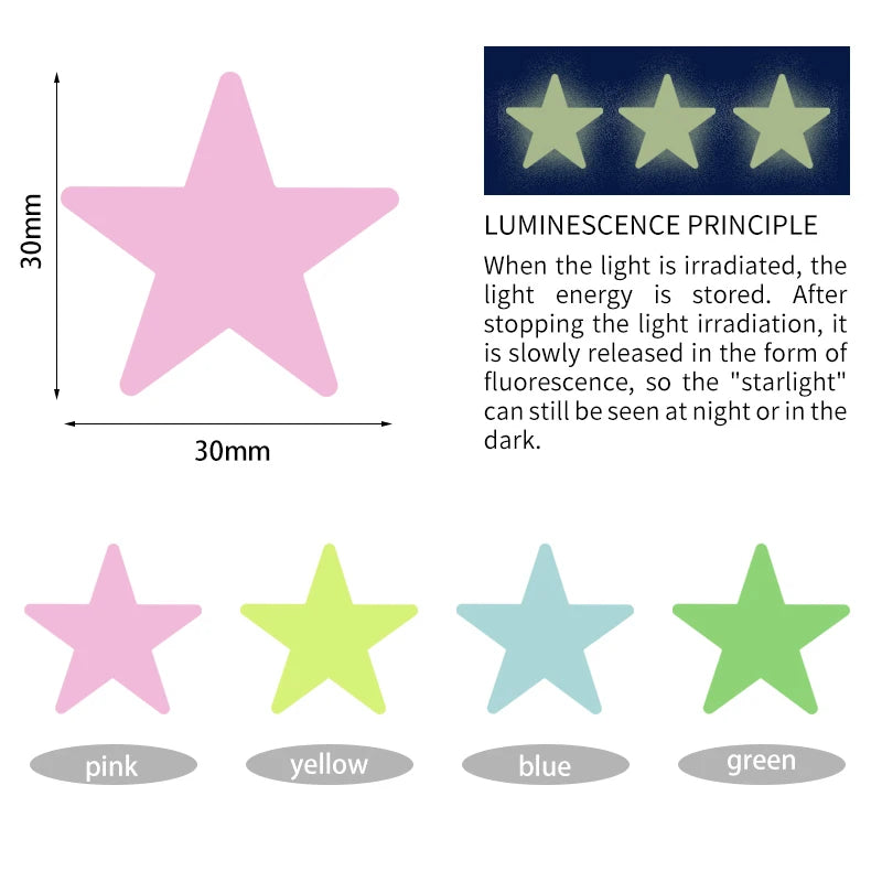 Luminous Wall Stickers Stars shine