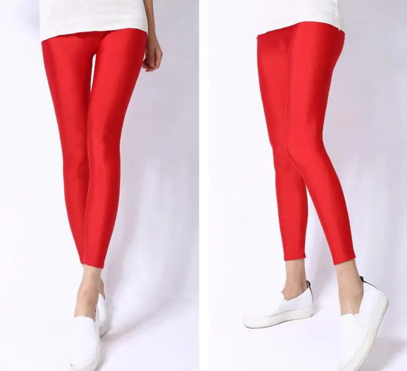 New Spring Solid Candy Neon Leggings for Women