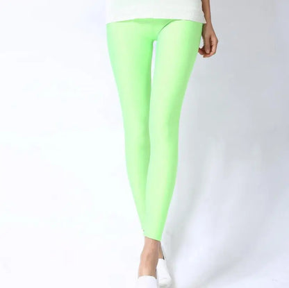 New Spring Solid Candy Neon Leggings for Women