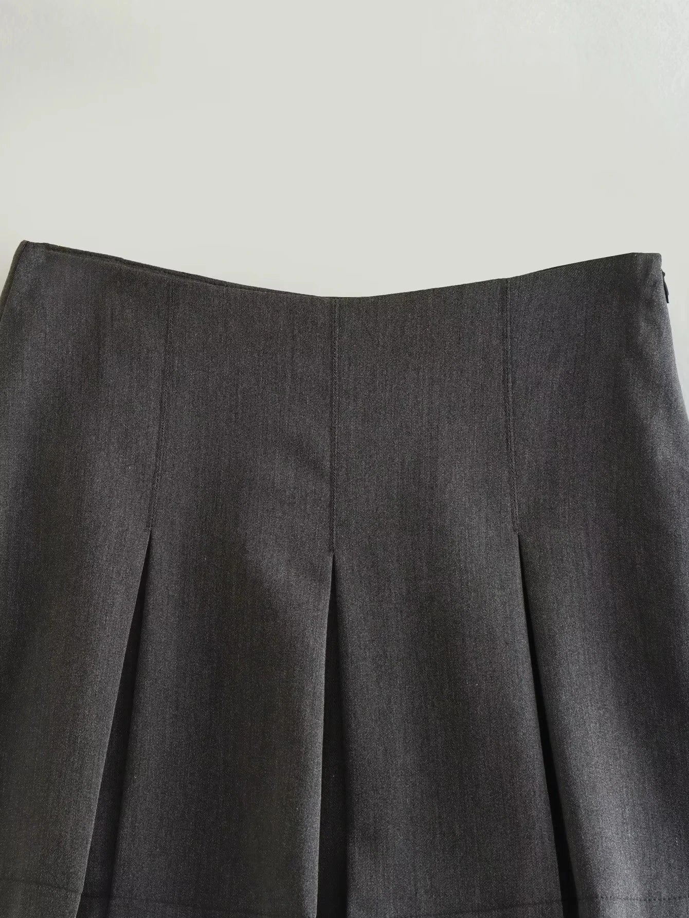 TRAFZA Vintage Dark Grey Mini Skirts