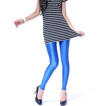 New Spring Solid Candy Neon Leggings for Women