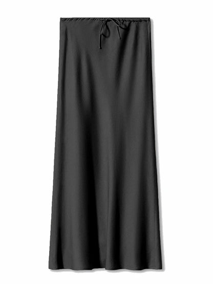 Long Black Satin Skirts For Women