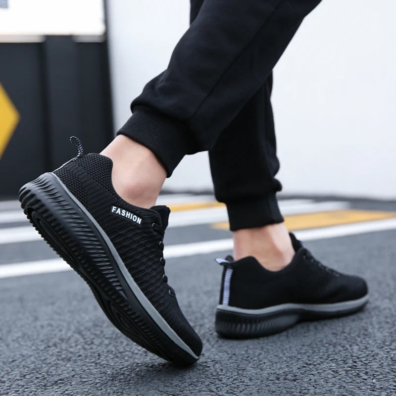 Men Running Walking Knit Shoes Fashion Casual Sneakers