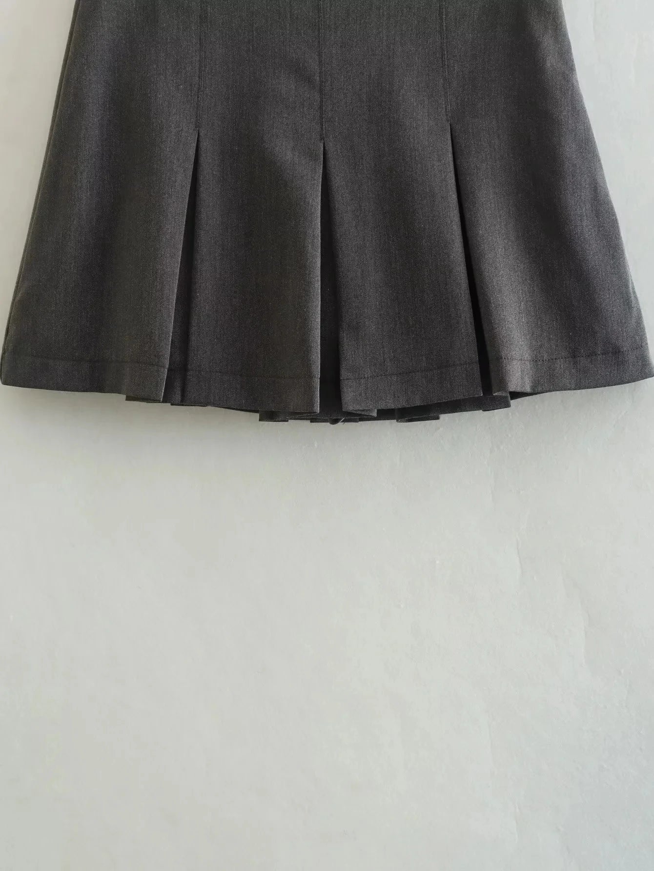 TRAFZA Vintage Dark Grey Mini Skirts